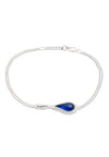 70%  SPRING  DISCOUNT 925 Sterling Silver  Blue Stone Flame  Fire Double Chain Bracelet