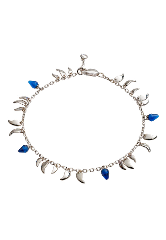 70% DISCOUNT  Colourful Sterling Silver  Flickering Flame  Blue stone Fire  Bracelet