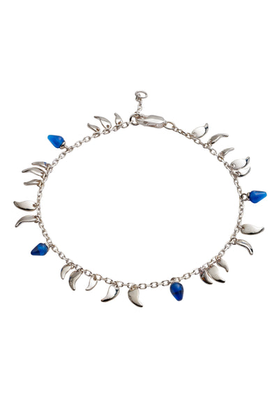 70%   SPRING DISCOUNT  Colourful Sterling Silver  Flickering Flame  Blue stone Fire  Bracelet