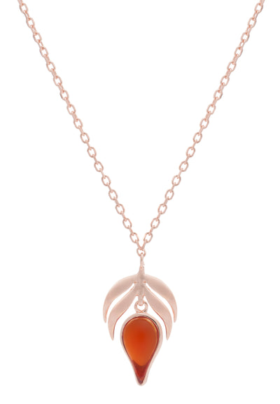 70%  SPRING DISCOUNT 18 ct Rose Gold Vermeil on  Sterling Silver Red Stone Flame  Fire Charm  Pendant Necklace