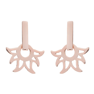 70% AUTUMN DISCOUNT  Glittering 18ct Rose Gold Vermeil  on Sterling Silver  Flame  Fire Earrings