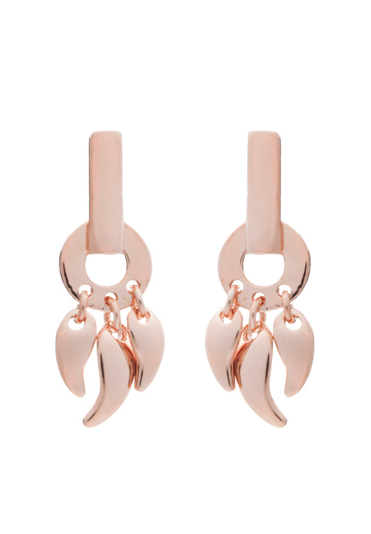 70% DISCOUNT Glittering 18ct Rose Gold Vermeil  on Sterling Silver  Roaring Flame  Fire Earrings small