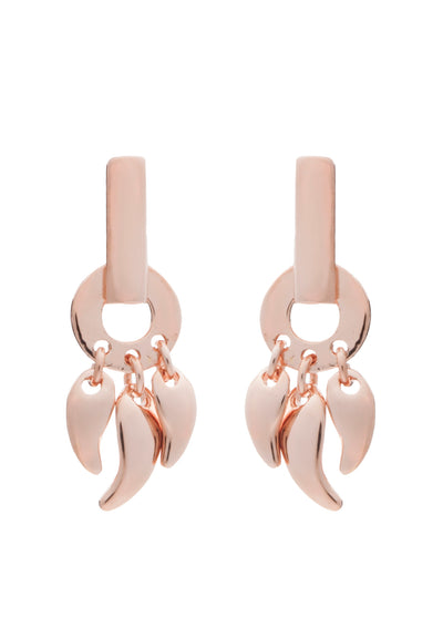 70%  SPRING DISCOUNT Glittering 18ct Rose Gold Vermeil  on Sterling Silver  Roaring Flame  Fire Earrings small