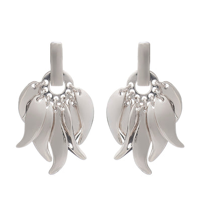 70%  SPRING  DISCOUNT  Glittering 925 Sterling Silver Roaring Flame  Fire Earrings-  Large