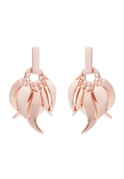 70%  SPRING DISCOUNT   LAST PAIR 18ct Rose Gold Vermeil on Sterling Silver Roaring Flame  Fire Earrings-  Large