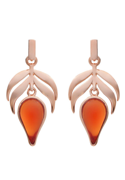 60% DISCOUNT  18 ct Rose Gold Vermeil on  Sterling Silver Red Stone Flame  Fire Earrings