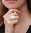 60% SPRING DISCOUNT LAST ONE SIZE L Claudia Lira Large Geometric Dome Shaped Statement Brushed Sterling Silver Ring