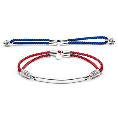 70%    DISCOUNT 925 Sterling Silver Interchangeable Bracelet - Fiery Red and Royal Blue
