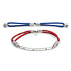 70%   DISCOUNT  925 Sterling Silver Interchangeable Bracelet with Blue Sapphires - Fiery Red and Royal Blue