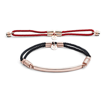 70%  DISCOUNT   18ct Rose Gold Vermeil Interchangeable Bracelet - Fiery Red and Billowing Black