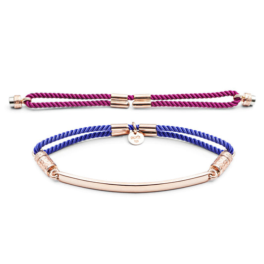 70%   DISCOUNT 18ct Rose Gold Vermeil Interchangeable Bracelet - Hot Pink and Vivid Violet