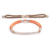 70%  DISCOUNT  18ct Rose Gold Vermeil Interchangeable Bracelet - Cocoa Brown and Tangerine Tango