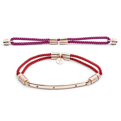 70%  DISCOUNT 18ct Rose Gold Vermeil Interchangeable Bracelet with Rubies - Hot Pink and Fiery Red