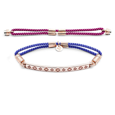 Cynthia Hot Pink or Vivid Violet Interchangeable Cord with 18ct Rose Gold Vermeil Ends