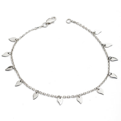 70%  SPRING DISCOUNT LAST ONE!  Little Princess Dainty Sterling Silver Small Leaf Bracelet