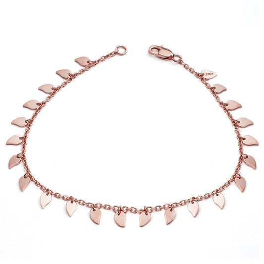 70%  DISCOUNT LAST ONE   Ladies/' Girls' Elegant 18ct Rose Gold Vermeil Large Leaf Bracelet