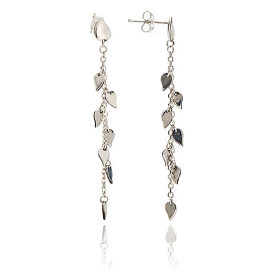 70%  DISCOUNT Ladies' Elegant Hand polished Sterling Silver Leaf Dangle Earrings
