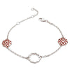 70%  DISCOUNT Ladies 18ct Rose Gold Vermeil and 925 Sterling Silver Paisley Flower  Charm Bracelet