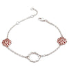 70%  SPRING DISCOUNT Ladies 18ct Rose Gold Vermeil and 925 Sterling Silver Paisley Flower  Charm Bracelet