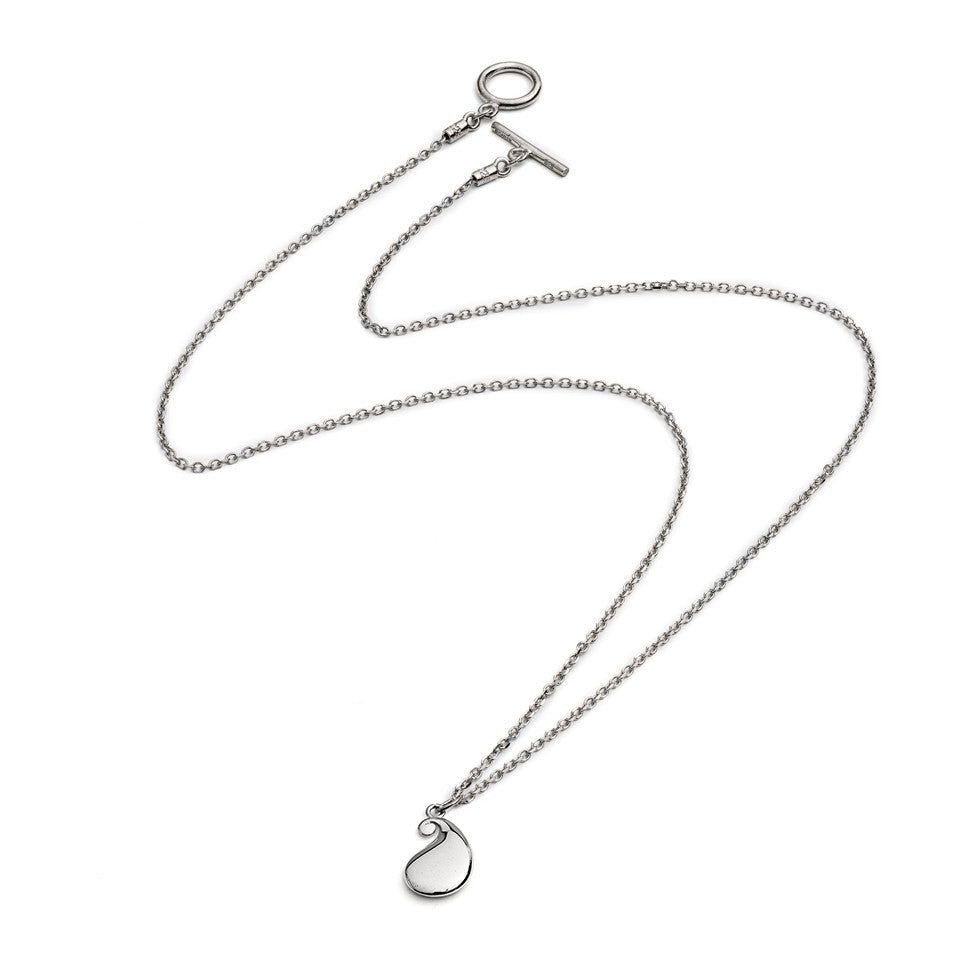 70%   DISCOUNT  LAST ONE! Dainty  Ladies 925 Sterling Silver Small Paisley Bulb Pendant Necklace