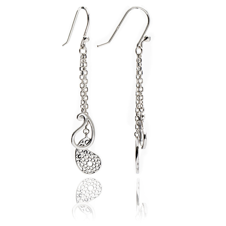 70%  DISCOUNT Ladies' Fashionable  925 Sterling Silver Paisley Charm Dangle Earrings