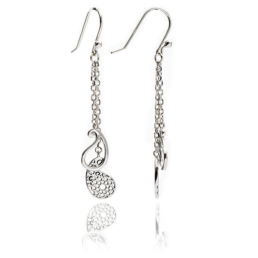 70%  DISCOUNT Ladies' Fashionable  925 Sterling Silver Paisley Charm Dangle Earrings
