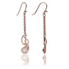 70% DISCOUNT  Ladies' Fashionable 18ct Rose Gold Vermeil Paisley Charm Dangle Earrings