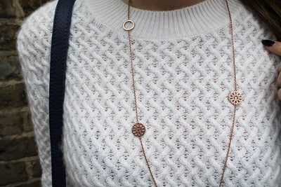 75%  SPRING  DISCOUNT LAST ONE 18ct Rose Gold  Vermeil Circular Filigree Five Charm Jaguar Head Necklace As Worn By Rosie Fortescue of Made in Chelsea