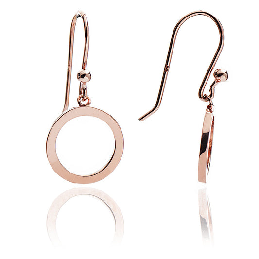 70% DISCOUNT LAST PAIR Womens Contemporary 18ct Rose Gold Vermeil Circular Charm Drop Jaguar Earrings
