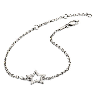 70%  DISCOUNT Glittering Ladies' / Girls 925 Sterling Silver Silhouette Star Charm Bracelet
