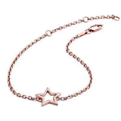 70% DISCOUNT  Shimmering  Silhouette  Charm Star Bracelet in 18ct Rose Gold Vermeil