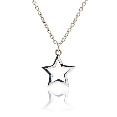 75%  SPRING DISCOUNT  Ladies-Girls Dazzling Minimalist 925 Sterling Silver Silhouette  Charm Star Pendant Necklace