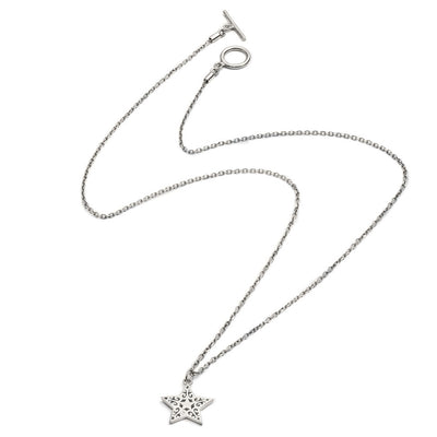 75%   DISCOUNT Ladies/ Girls Dazzling Intricate 925 Sterling Silver Filgree Star Pendant Necklace