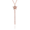 75%   DISCOUNT  Glittering Filigree 18ct Rose Gold Vermeil Tassel Star Necklace