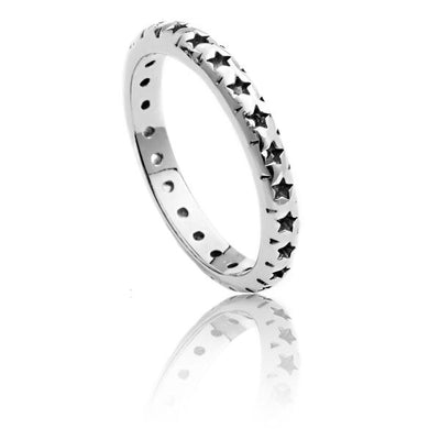 75%   SPRING DISCOUNT Exotic Ladies'  Girls'  925 Sterling Silver Star Lattice Ring