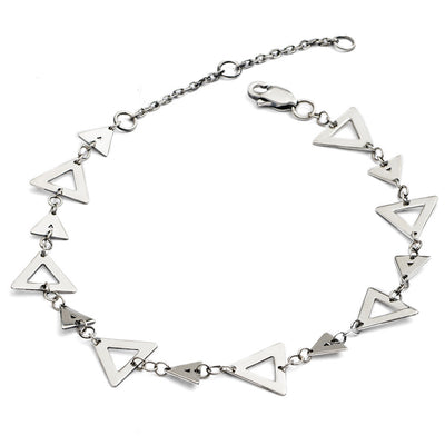 70% DISCOUNT Dainty 925  Sterling Silver Silhouette Charm Triangle Bracelet