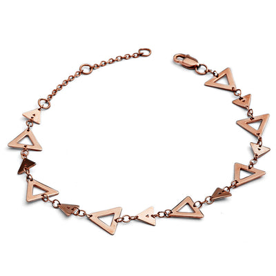 70%  SPRING DISCOUNT Glittering 18ct Rose Gold Vermeil Silhouette Charm Triangle Bracelet