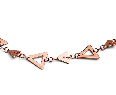 70%   DISCOUNT Glittering 18ct Rose Gold Vermeil Silhouette Charm Triangle Bracelet