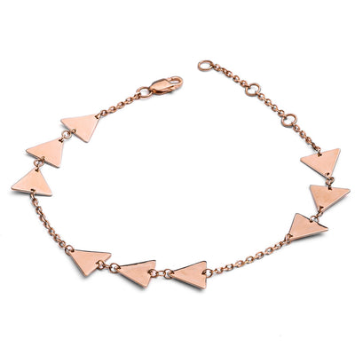 70%   DISCOUNT  Dazzling Dainty 18ct Rose Gold Vermeil Trio Charm Triangle  Bracelet