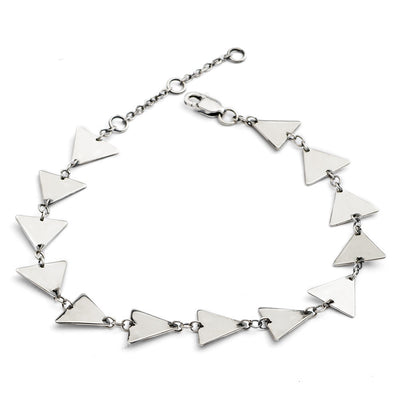 70%  SPRING  DISCOUNT  Glittering 925 Sterling Silver  Solid Triangle  Bracelet