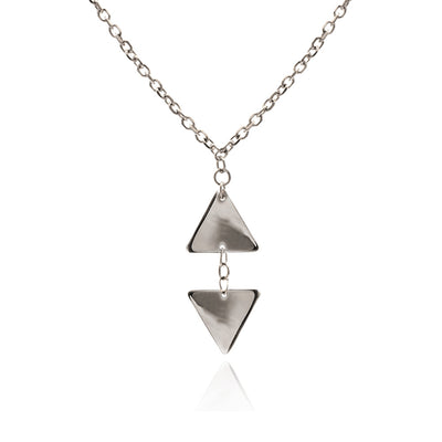 70%   DISCOUNT  Dazzlling 925 Sterling Silver Small Triangle Charm Pendant Necklace