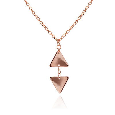 70%   DISCOUNT 18ct Rose Gold Vermeil Small Triangle  Pendant Necklace