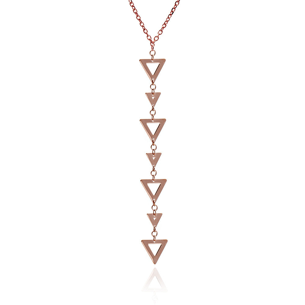 70%    DISCOUNT  18ct Rose Gold  Vermeil Triangle Charm Pendant Necklace