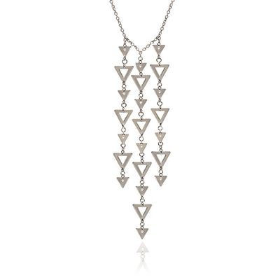 70%   DISCOUNT 925 Sterling Silver Large Triangle Charm Pendant Necklace