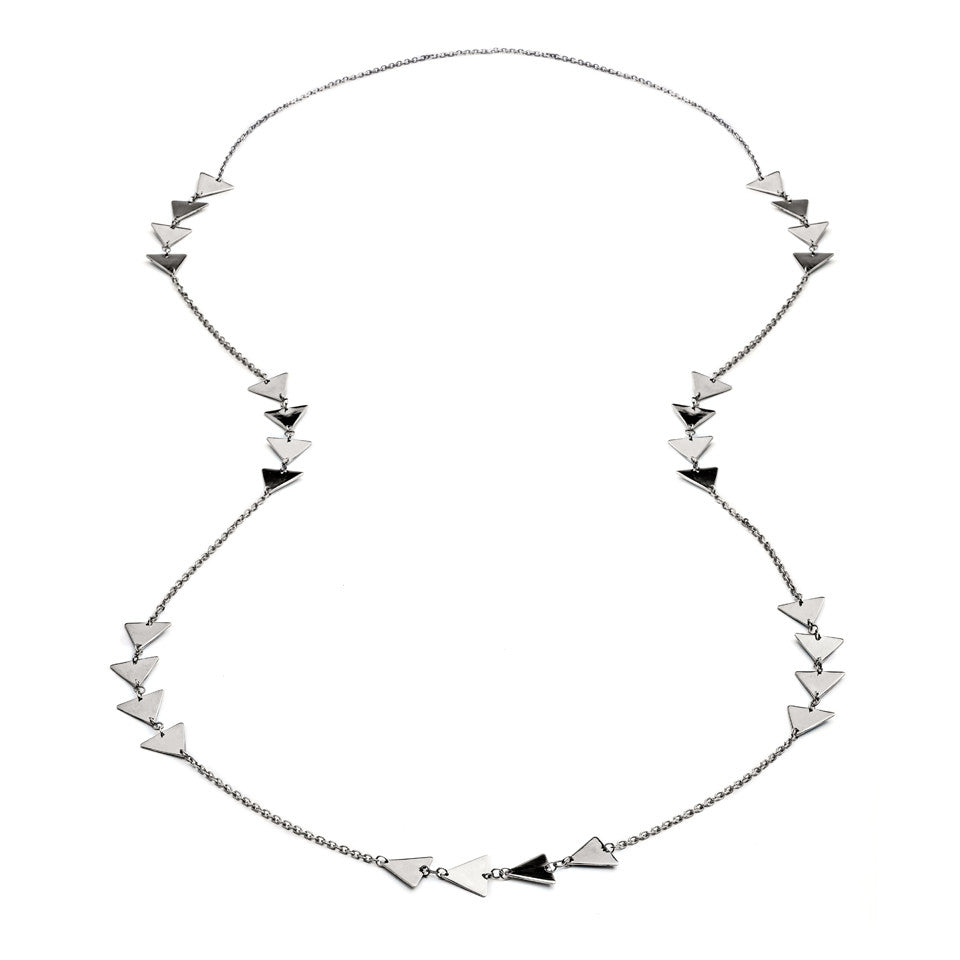 70% DISCOUNT   LAST ONE Gleaming Long 925  Sterling Silver  Triangle  Charm Necklace