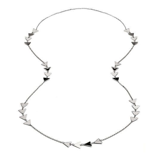 70% DISCOUNT   LAST ONE Gleaming Long 925  Sterling Silver  Triangle  Charm Necklace