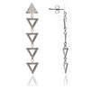 70%   SPRING DISCOUNT Glittering 925 Sterling Silver Triangle Charm  Dangle Earrings