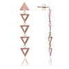 70%  SPRING DISCOUNT 18ct. Rose Gold  Vermeil Triangle Charm  Dangle Earrings