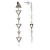 75%   DISCOUNT  Glittering 925 Sterling Silver Alternating  Triangle Charm  Earrings