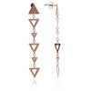 75%  SPRING SPRING DISCOUNT I8ct Rose Gold Vermeil Alternating  Triangle Charm  Earrings